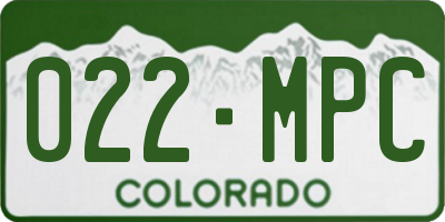 CO license plate 022MPC