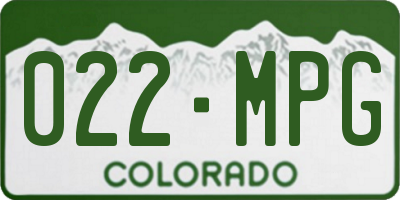 CO license plate 022MPG