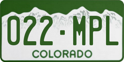 CO license plate 022MPL