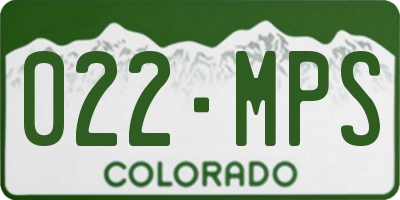 CO license plate 022MPS