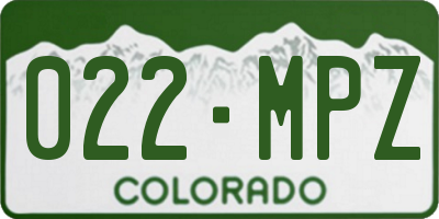 CO license plate 022MPZ