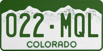 CO license plate 022MQL