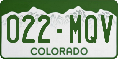 CO license plate 022MQV