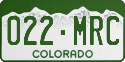 CO license plate 022MRC