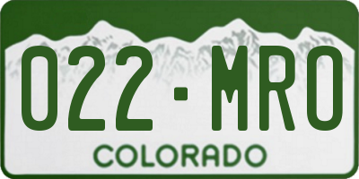 CO license plate 022MRO