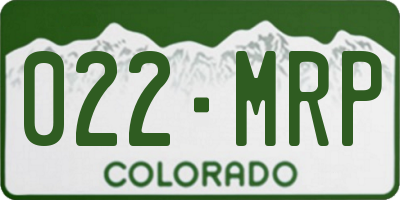 CO license plate 022MRP