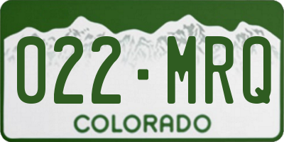 CO license plate 022MRQ