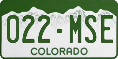 CO license plate 022MSE