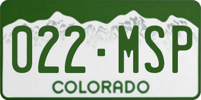 CO license plate 022MSP
