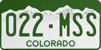CO license plate 022MSS