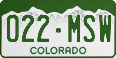 CO license plate 022MSW