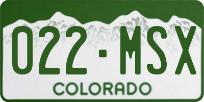 CO license plate 022MSX