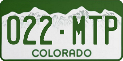CO license plate 022MTP