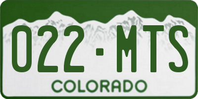 CO license plate 022MTS