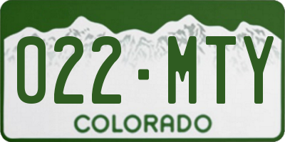 CO license plate 022MTY