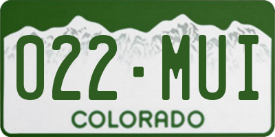 CO license plate 022MUI