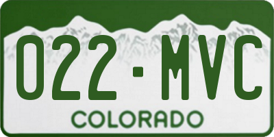 CO license plate 022MVC