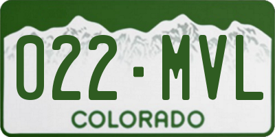 CO license plate 022MVL