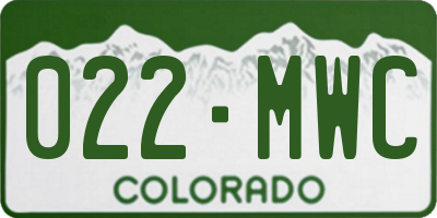 CO license plate 022MWC
