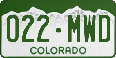 CO license plate 022MWD