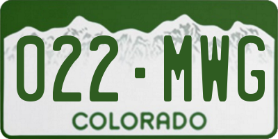 CO license plate 022MWG