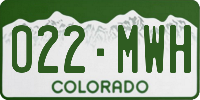 CO license plate 022MWH