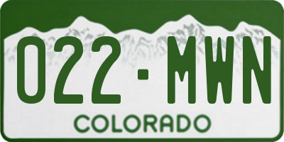 CO license plate 022MWN