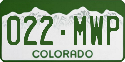 CO license plate 022MWP