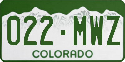 CO license plate 022MWZ