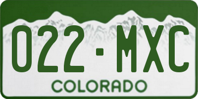 CO license plate 022MXC