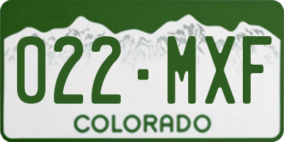 CO license plate 022MXF