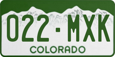 CO license plate 022MXK