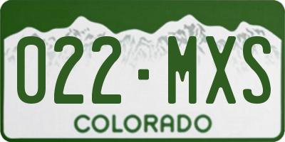 CO license plate 022MXS