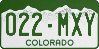 CO license plate 022MXY