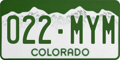 CO license plate 022MYM