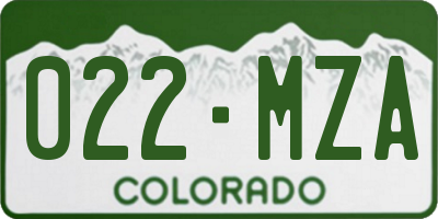 CO license plate 022MZA