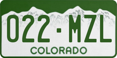 CO license plate 022MZL