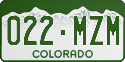 CO license plate 022MZM