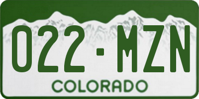 CO license plate 022MZN