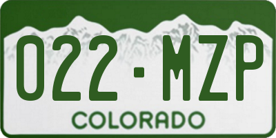 CO license plate 022MZP