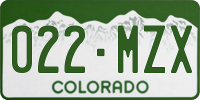 CO license plate 022MZX