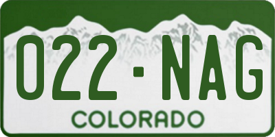 CO license plate 022NAG