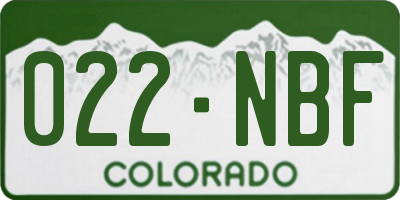 CO license plate 022NBF