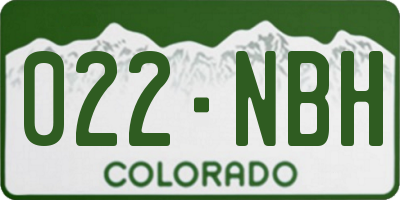 CO license plate 022NBH