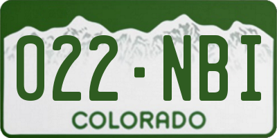 CO license plate 022NBI