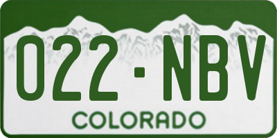 CO license plate 022NBV