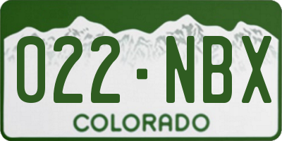CO license plate 022NBX