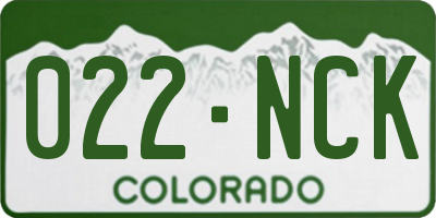 CO license plate 022NCK