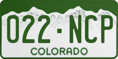 CO license plate 022NCP