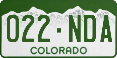CO license plate 022NDA